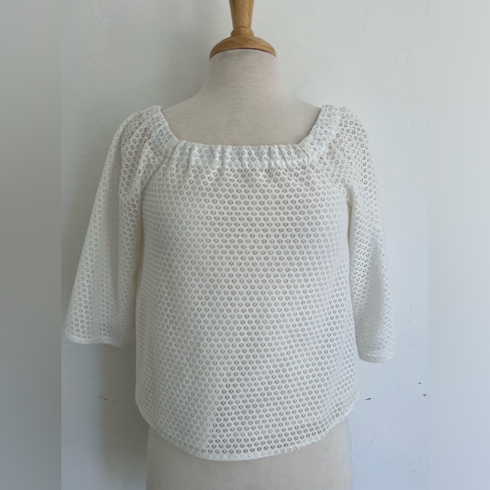 Maje Bateau Short Sleeve Crop Top